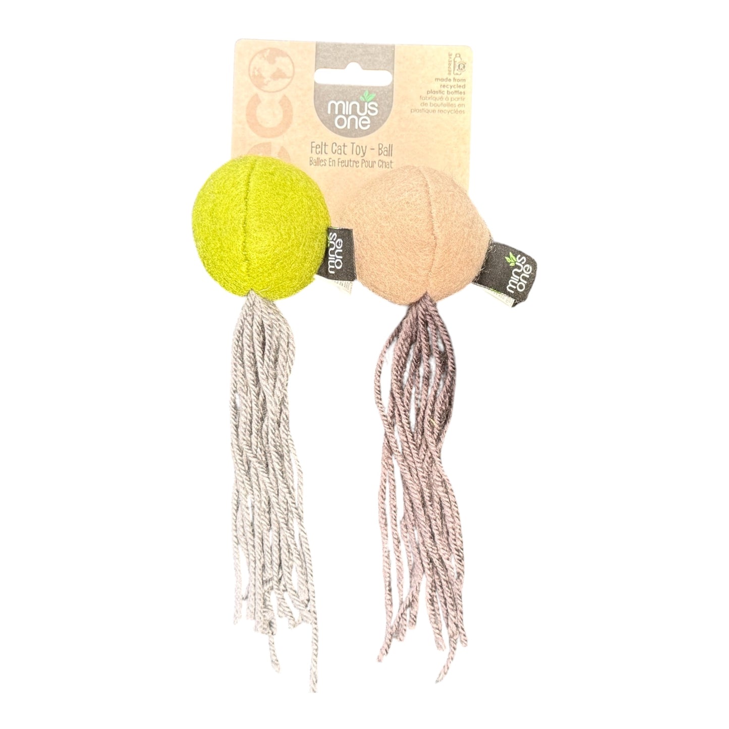 Minus One Felt Ball Cat Toy Set – Eco-Friendly Cat Toys (2 Pack)