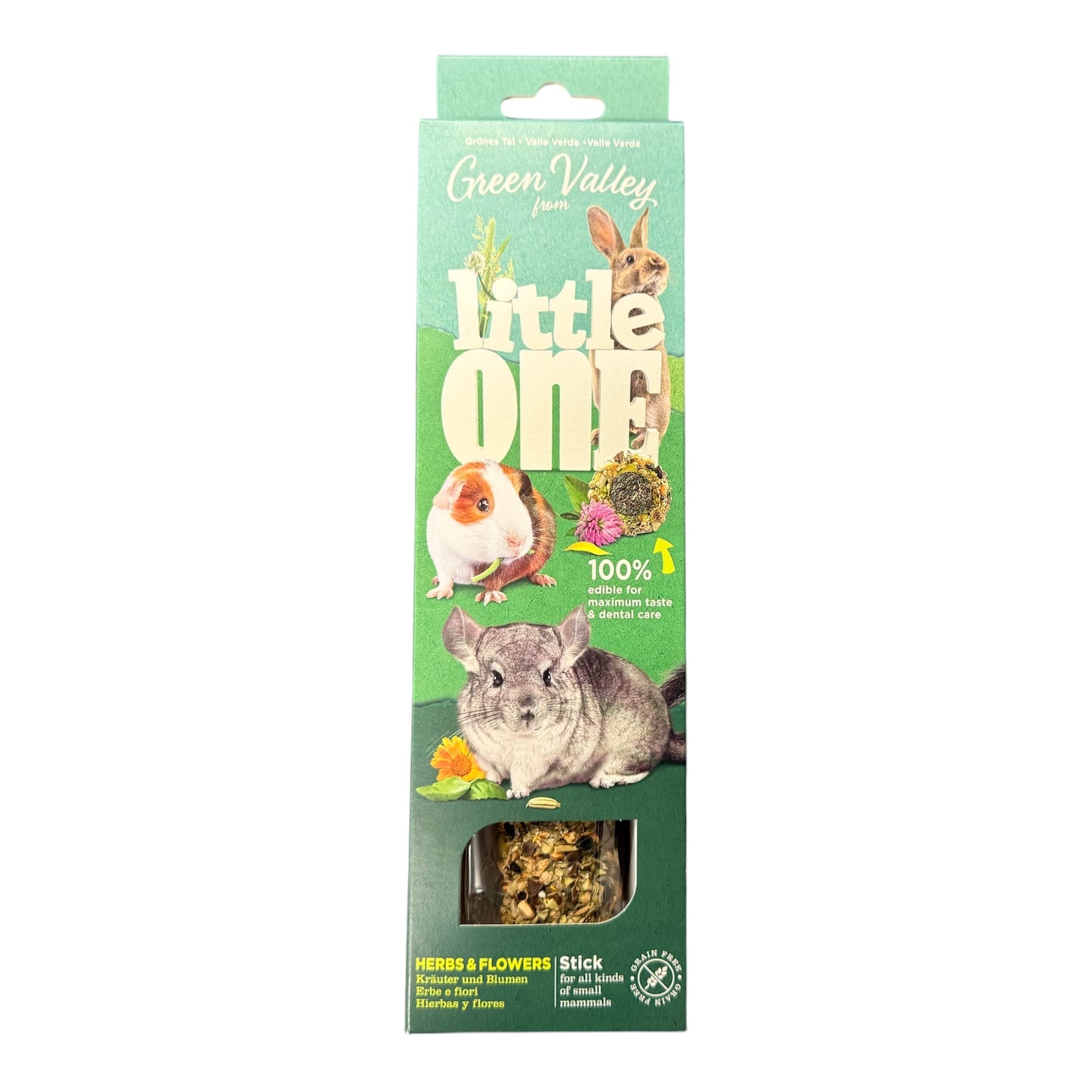 Little One Green Valley Grain Free Herbs & Flowers Stick for Small Mammals 160g
