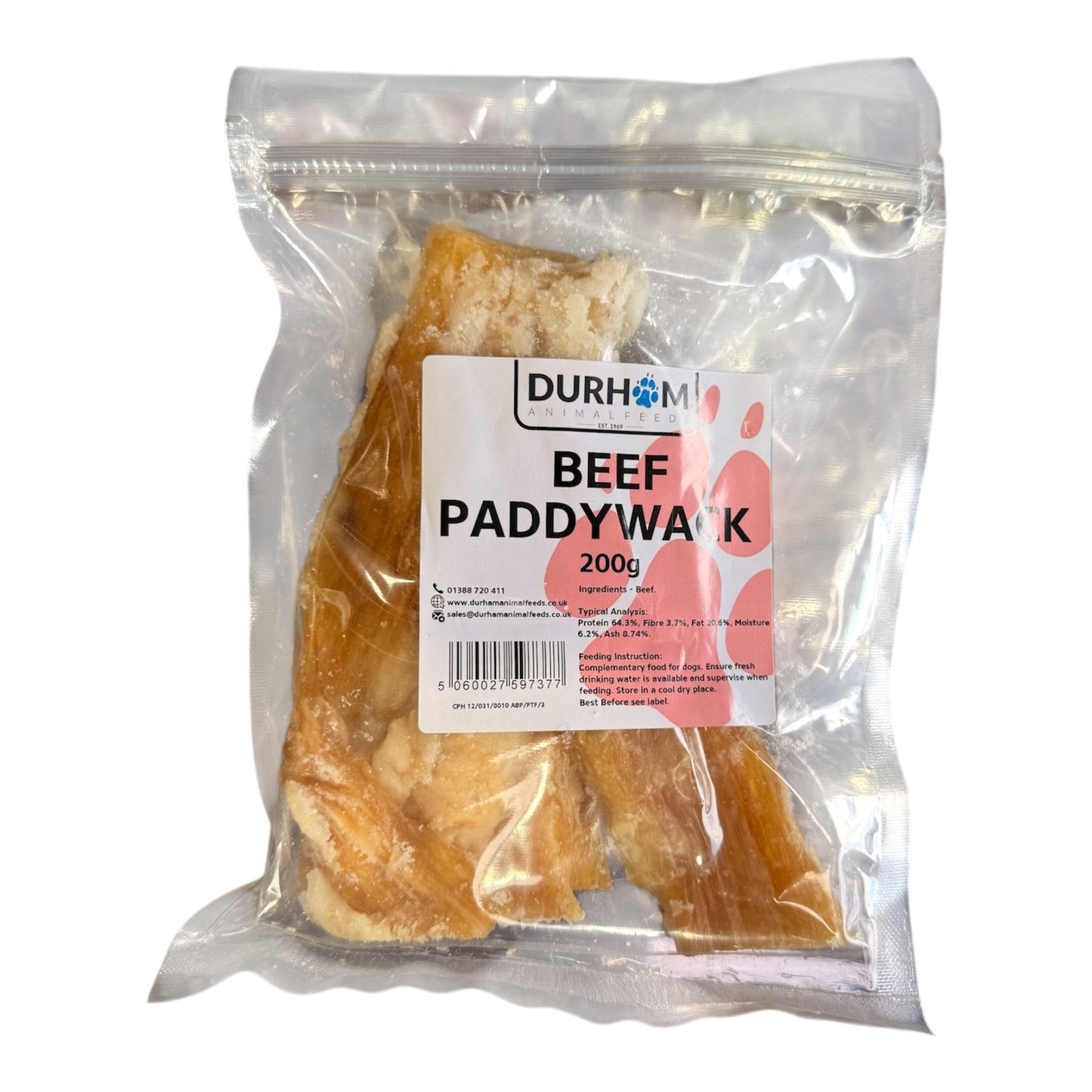 Durham Beef Paddywack 200g | Natural Long-Lasting Dog Chew