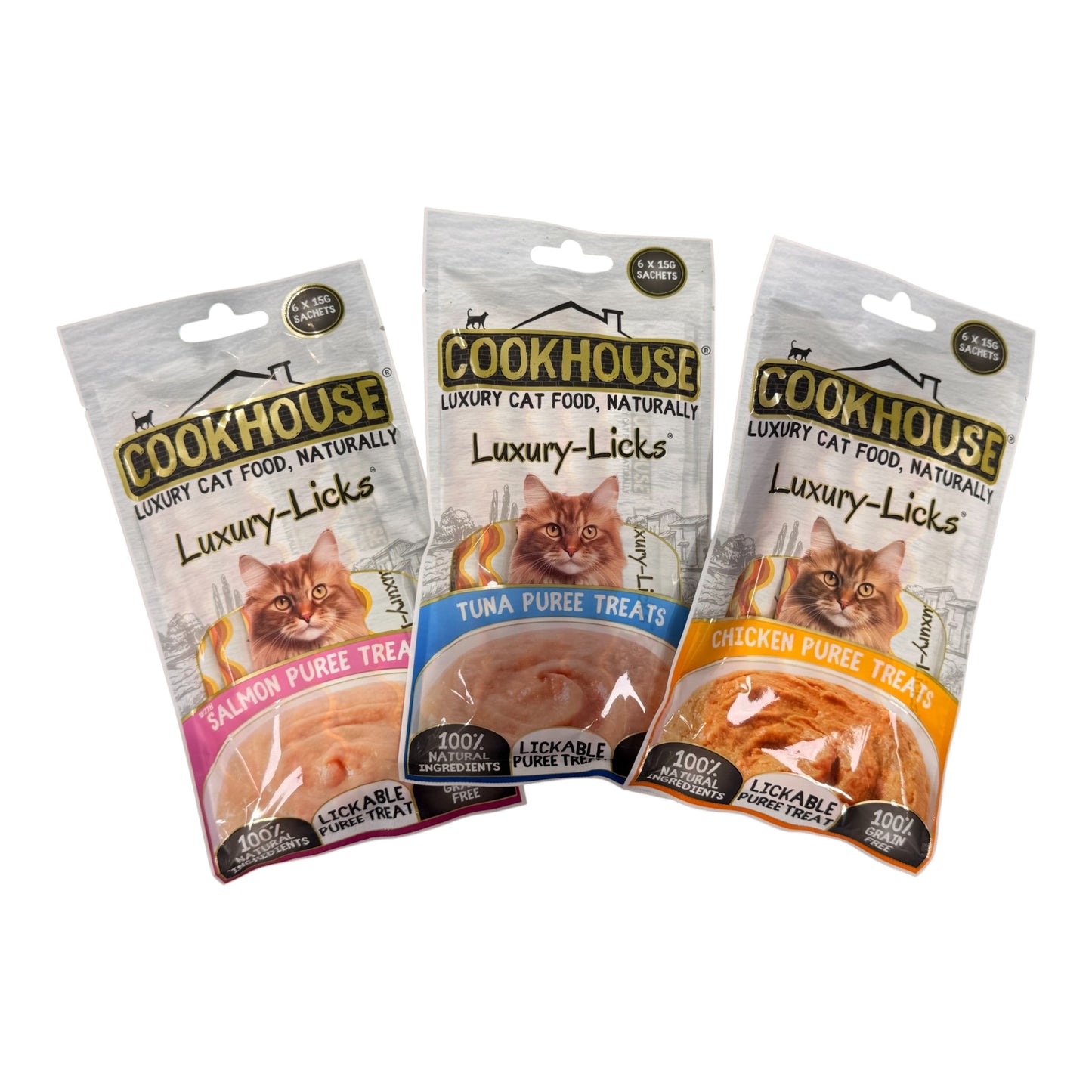 Cookhouse Luxury-Licks Cat Purée Treats 6 x 15g