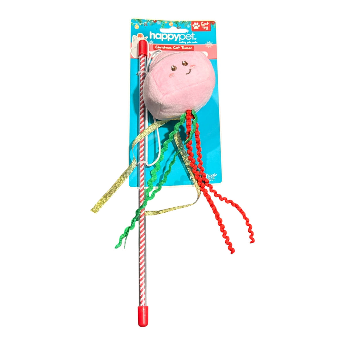 Happy Pet Christmas Fondant Fancy Cat Teaser Wand Toy