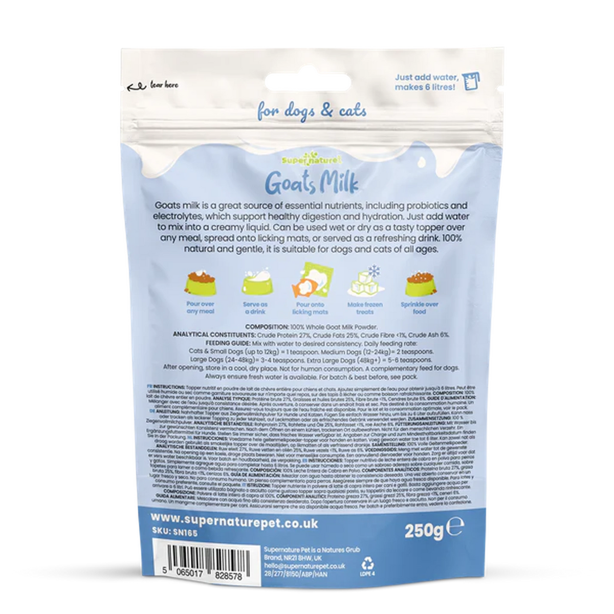 Super Natural - Goats Milk Powder 250g – product image 2 from Woofingtons