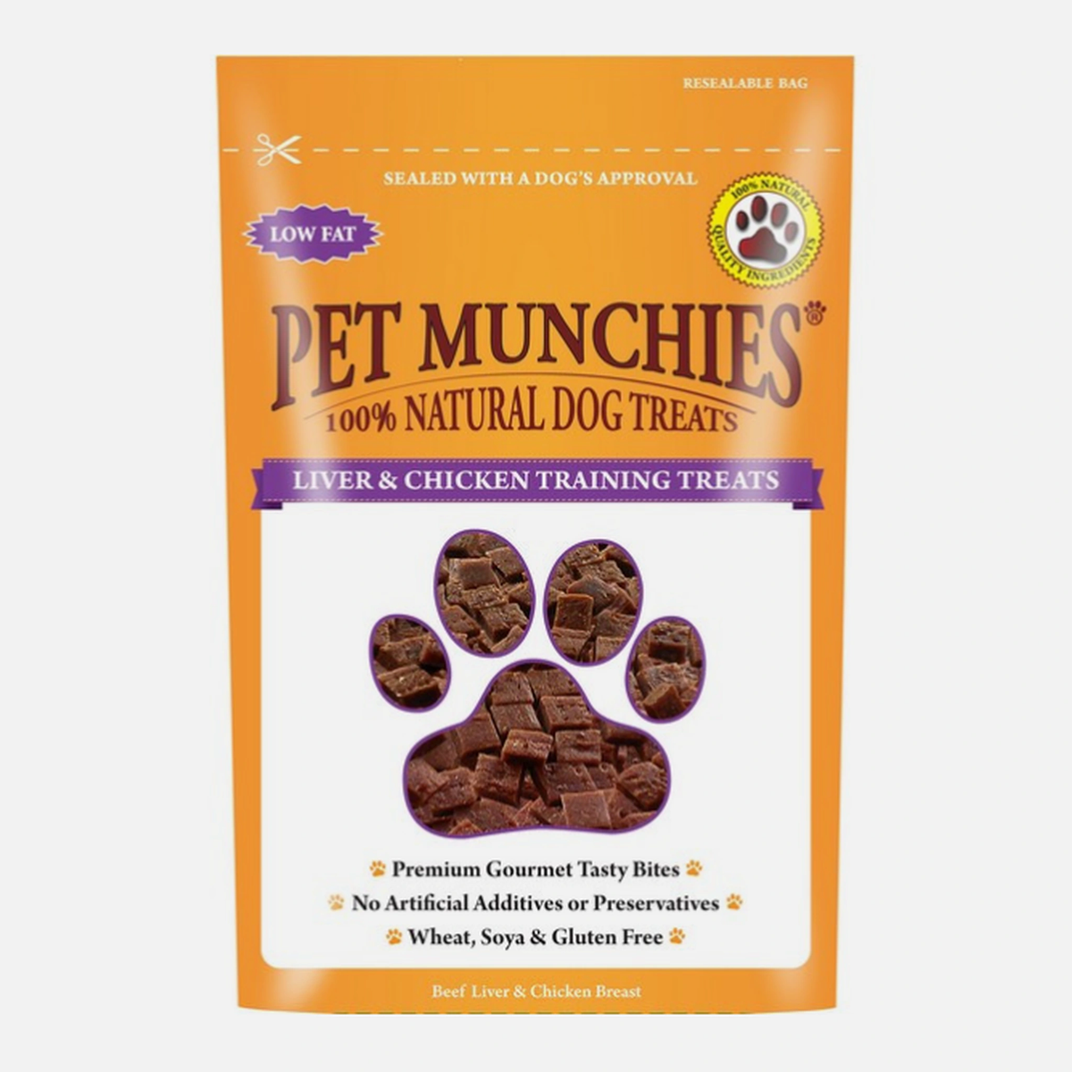 Pet Munchies Dog Training Treats Liver & Chicken 50g – available from Woofingtons