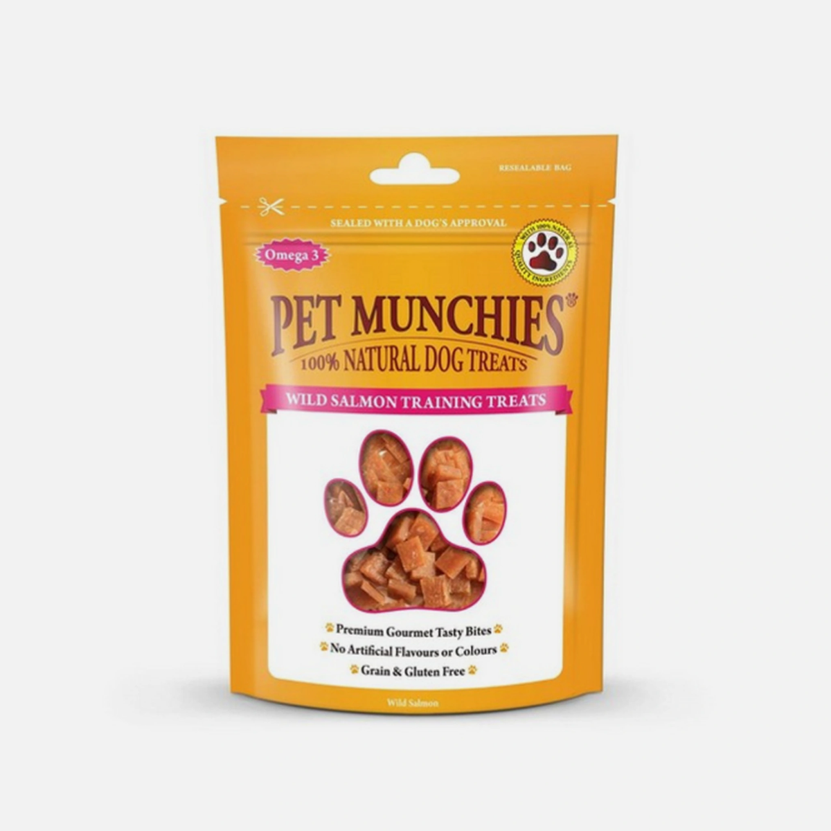 Pet Munchies Wild Salmon Training Treats 50g – available from Woofingtons