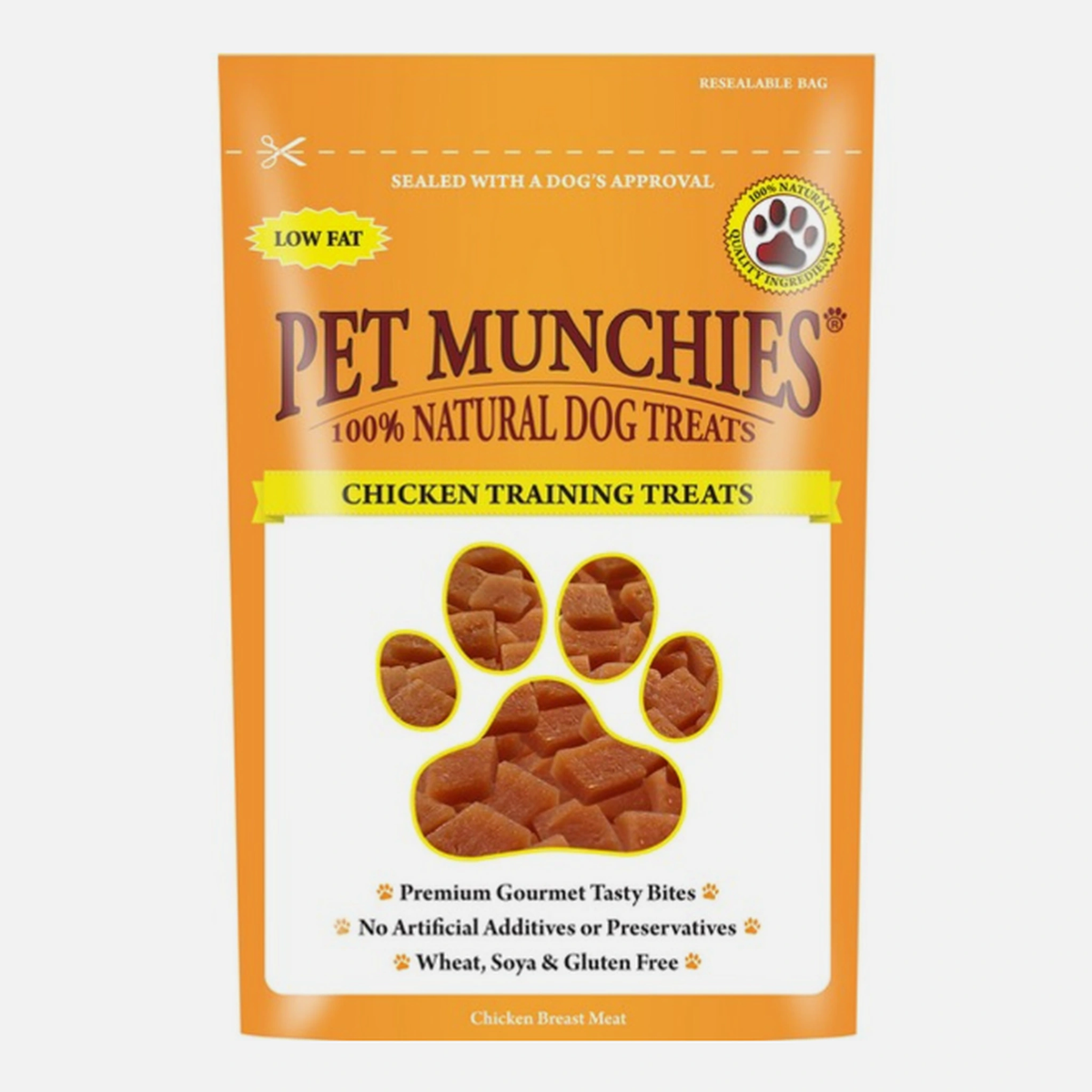 Pet Munchies Dog Training Treats Chicken 50g – available from Woofingtons