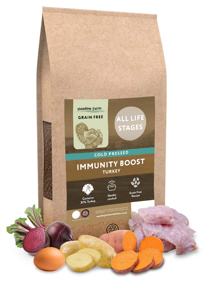 Meadow Farm Cold Pressed Turkey Immunity Booster Dog Food 12kg
