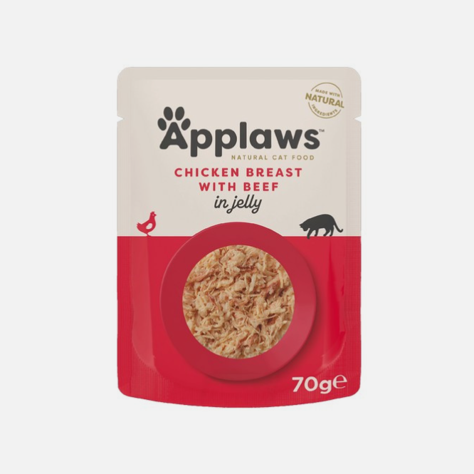 Applaws Cat Pouch Chicken With Beef In Jelly 70g – available from Woofingtons
