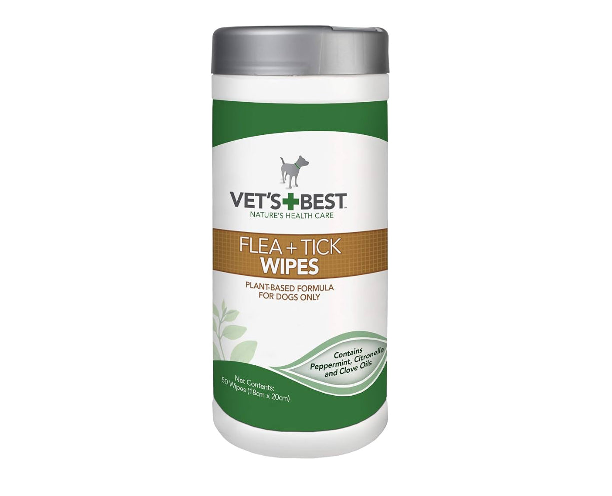 Vet's Best Flea and Tick Wipes for Dogs, Targeted Flea & Tick Application, Multi image 0