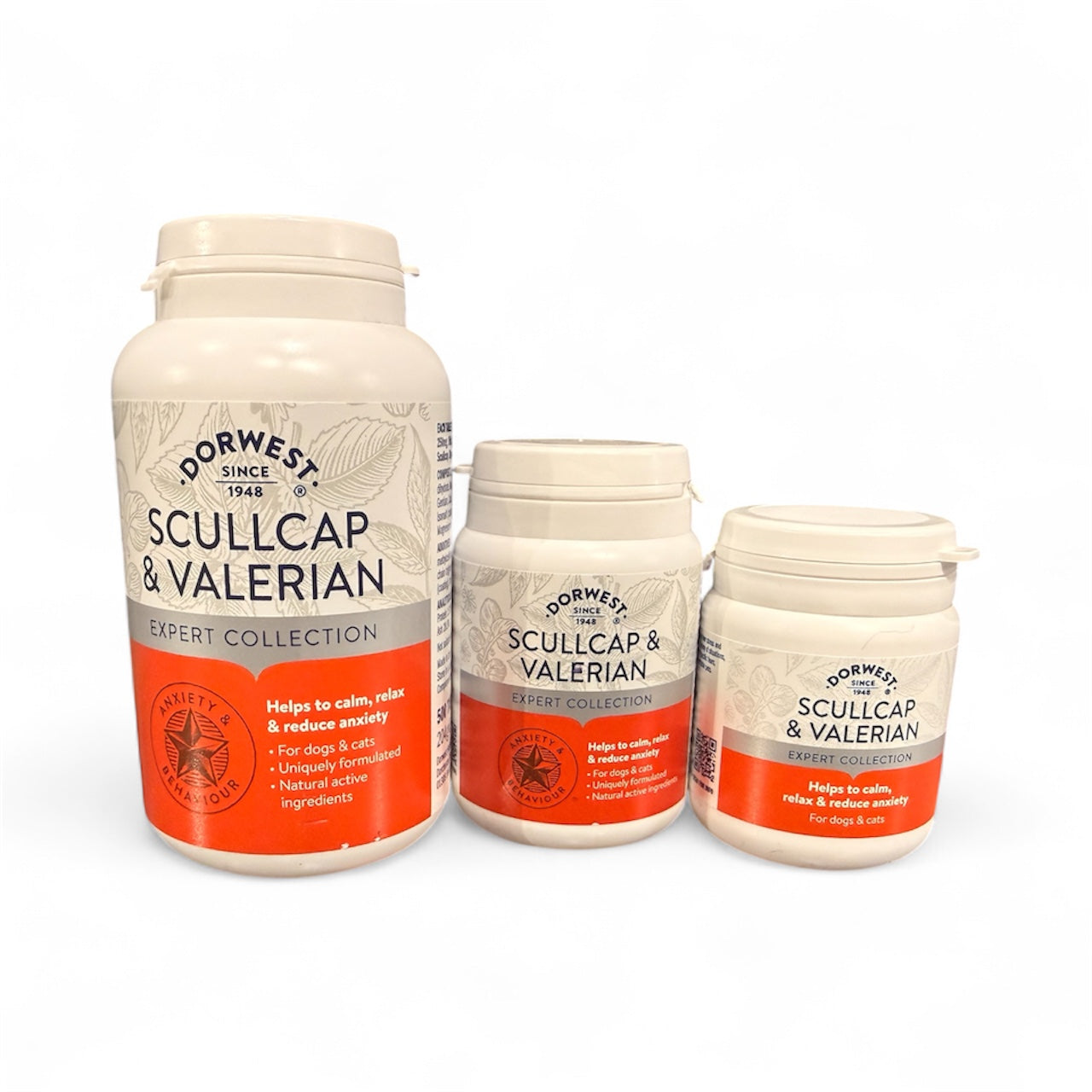 Dorwest - Scullcap and valerian tablets – available from Woofingtons