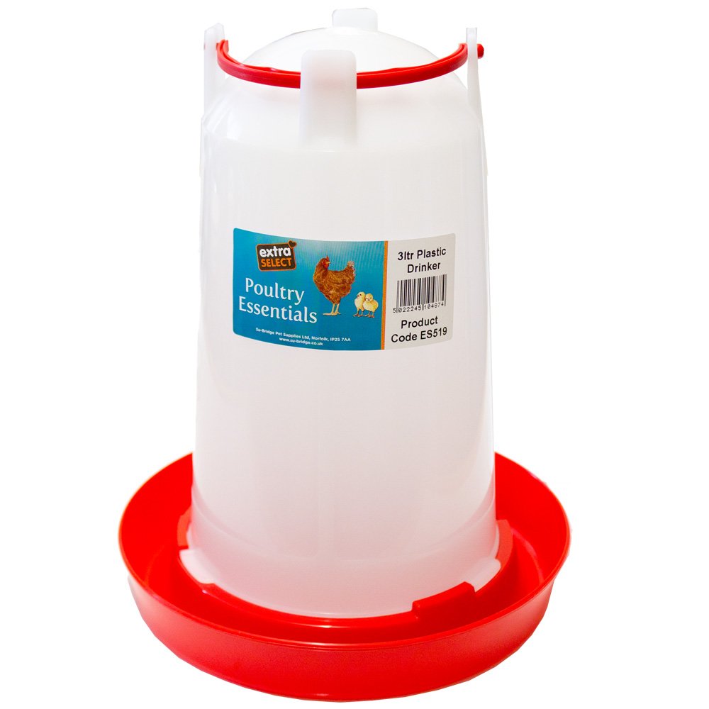 Extra Select 1.5L Poultry Drinker – Plastic Water Dispenser for Chickens – available from Woofingtons