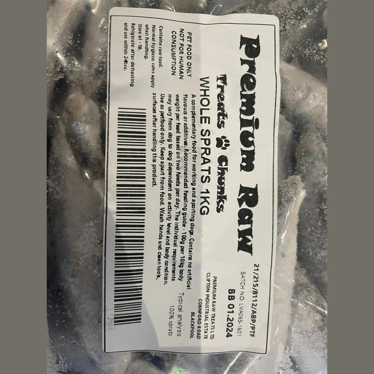 Frozen sprats fish - Raw – product image 2 from Woofingtons