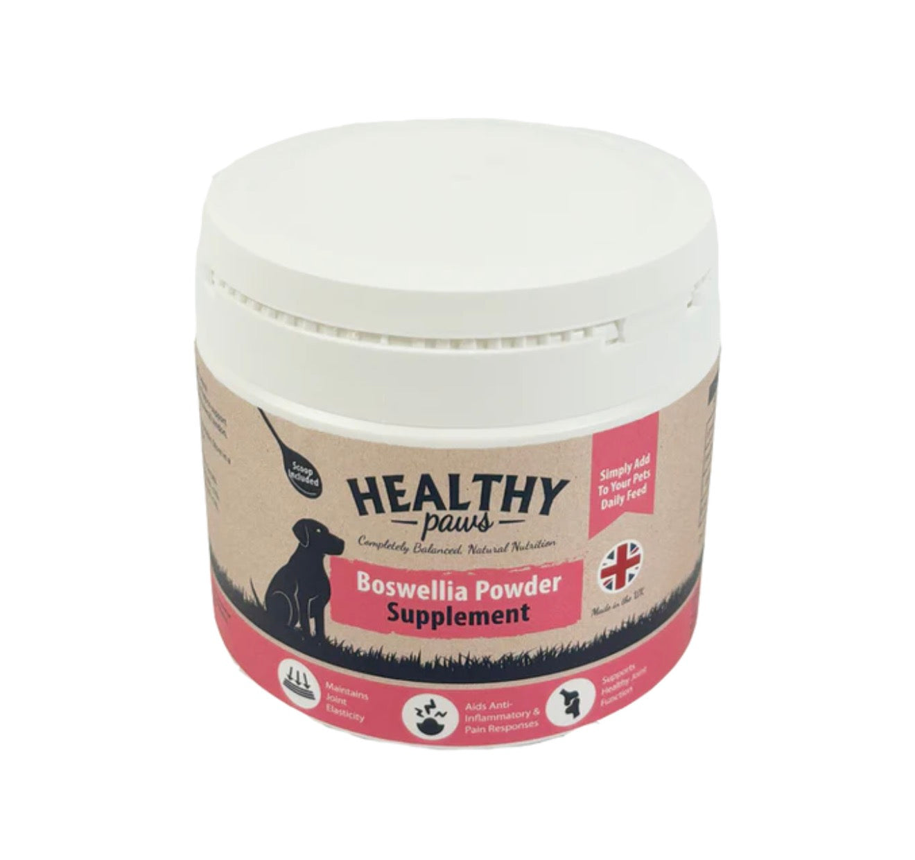 Healthy Paws Boswellia Powder for Dogs 250g – available from Woofingtons