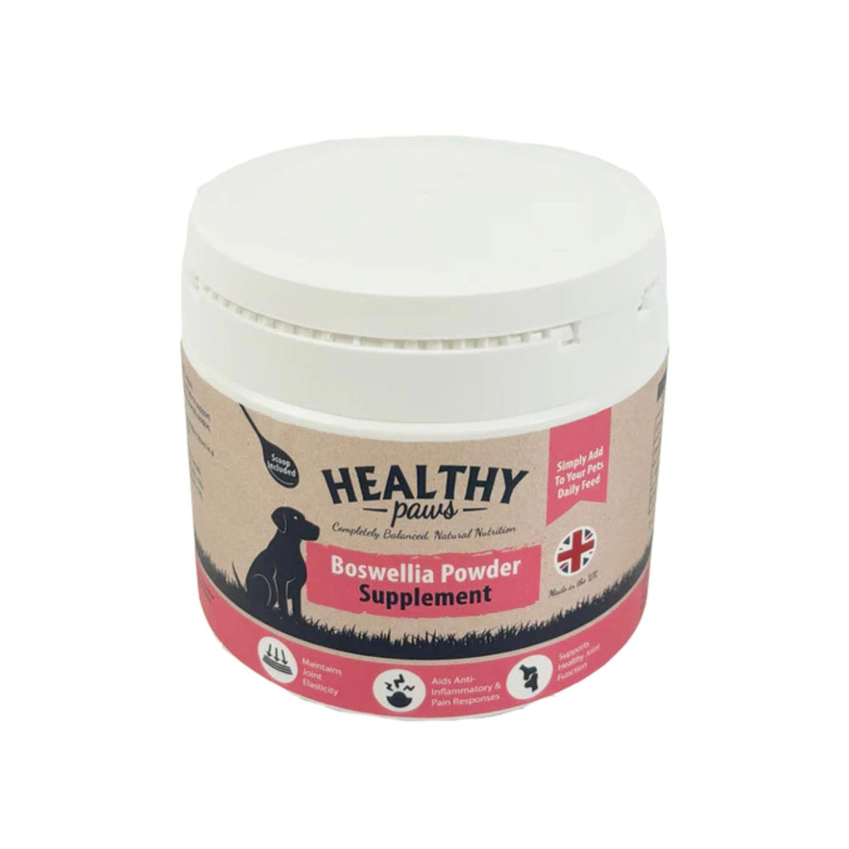 Healthy Paws Boswellia Powder for Dogs 250g – available from Woofingtons