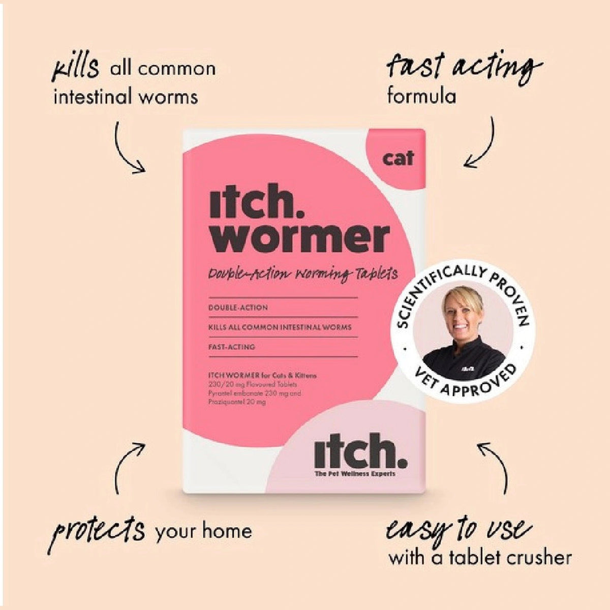 Itch Wormer Tablets for Cats
2 pack – product image 4 from Woofingtons