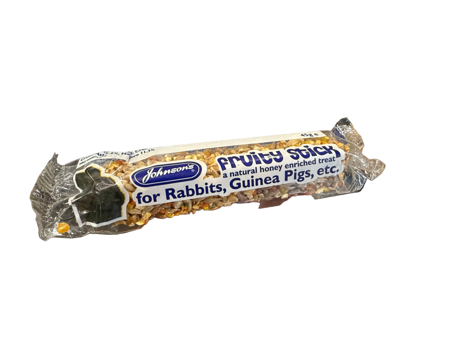 Johnson’s fruity stick for Rabbits and Guinea Pigs – available from Woofingtons