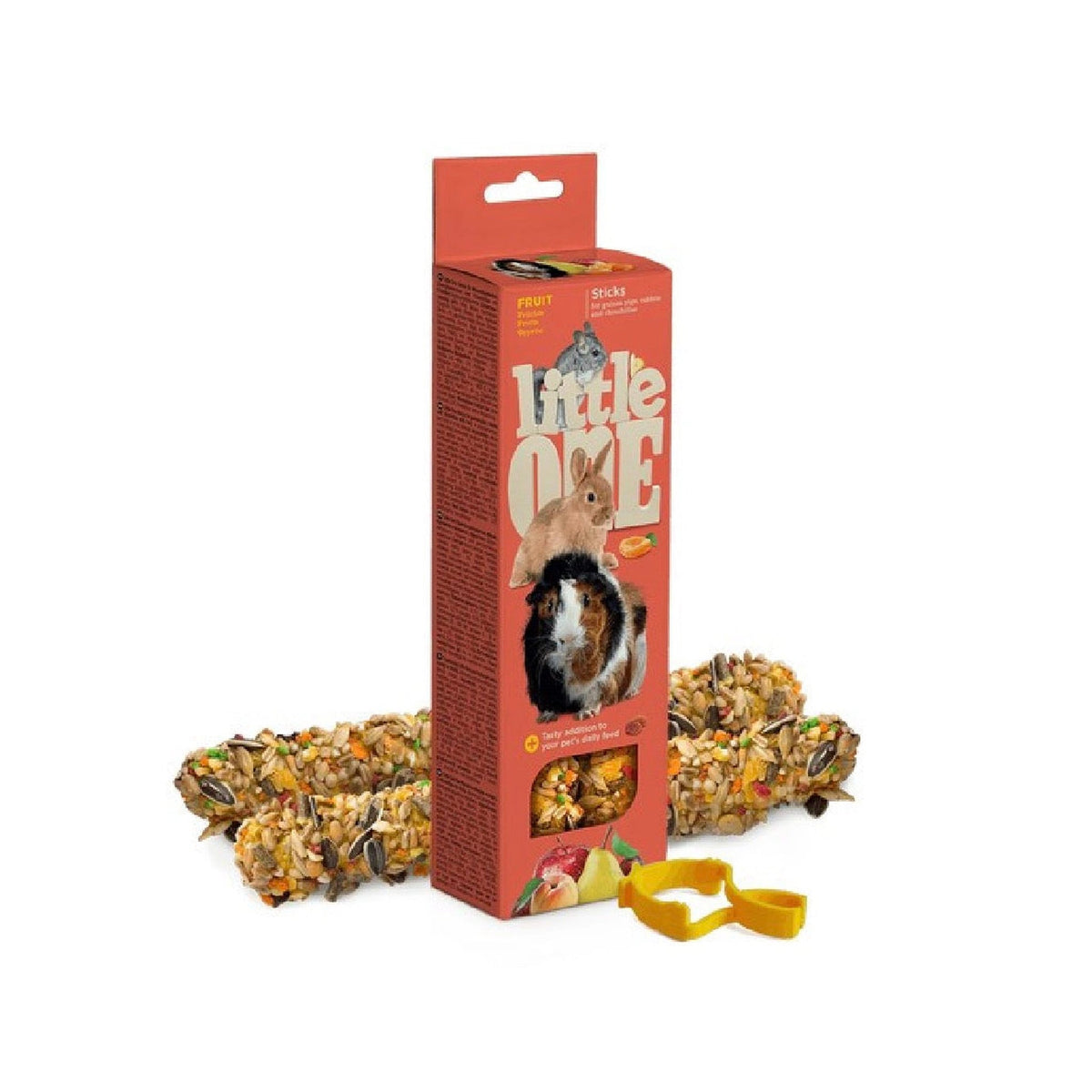 Little One Sticks for guinea pigs, rabbits and chinchillas with fruit, 2x60g – available from Woofingtons