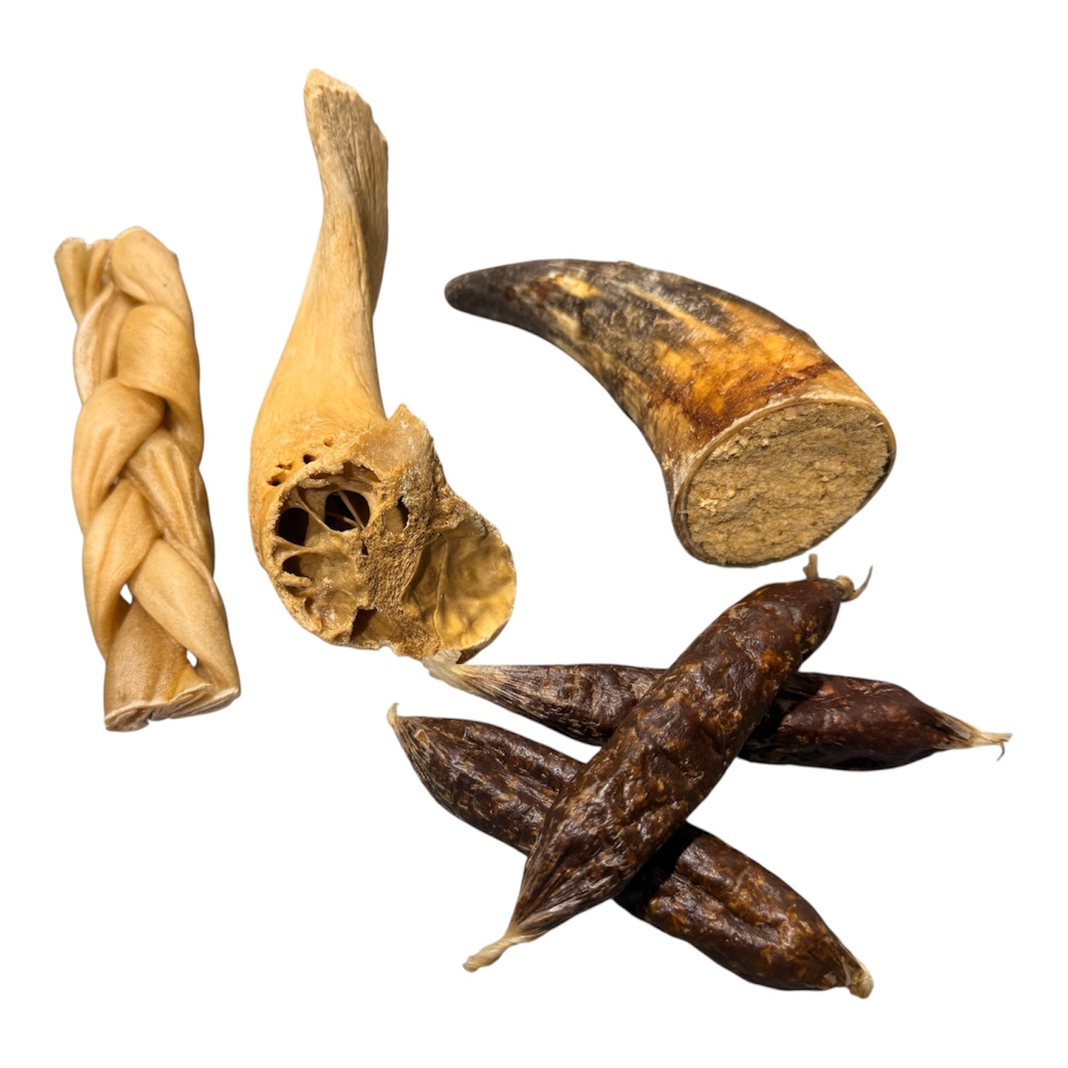 Natural dog chews in different sizes