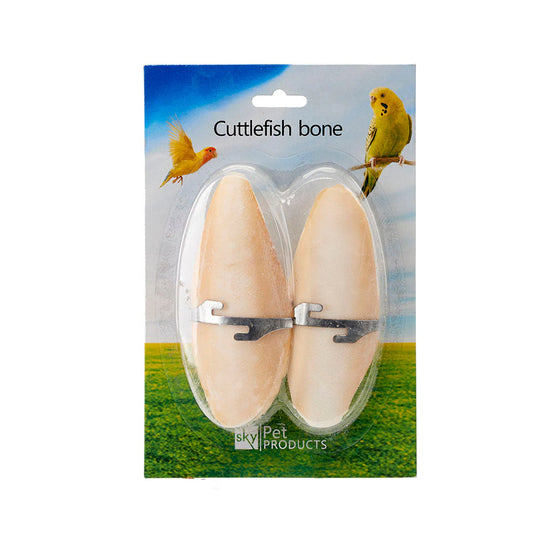 2 Pack Cuttlebone with Holder for Birds – Natural Calcium Supplement – available from Woofingtons