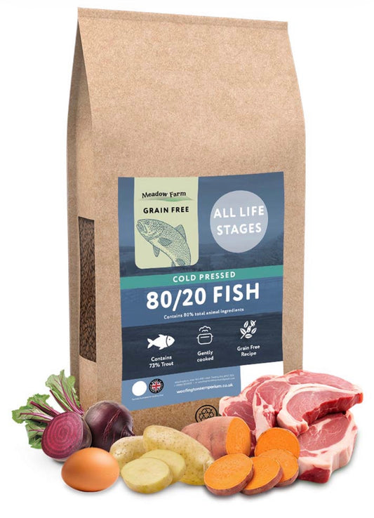 Meadow Farm Cold Pressed Trout Fish 80/20 Dog Food