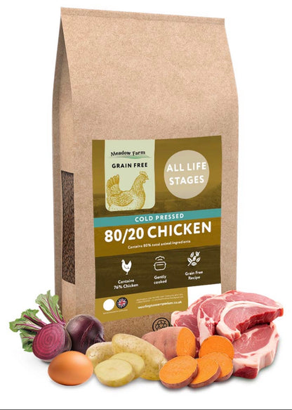 Meadow Farm Cold Pressed Chicken 80/20 Dog Food