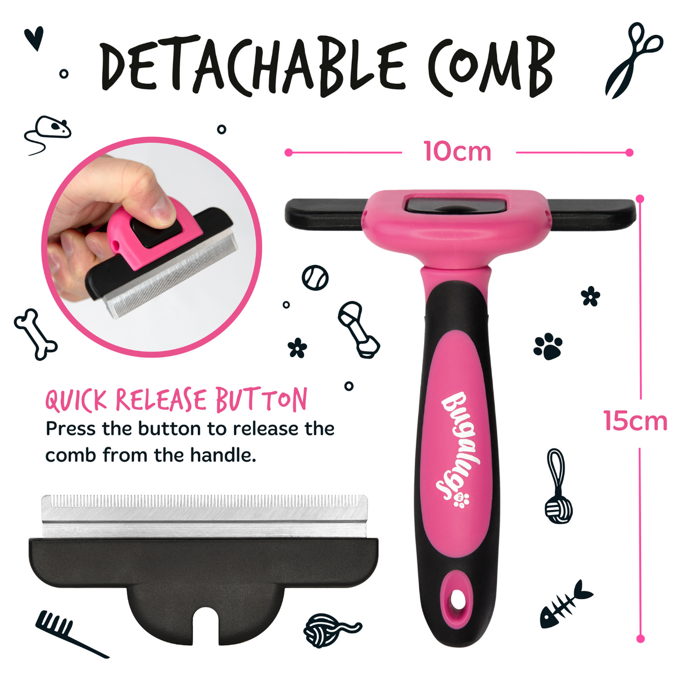  Bugalugs Deshedding Comb image 2