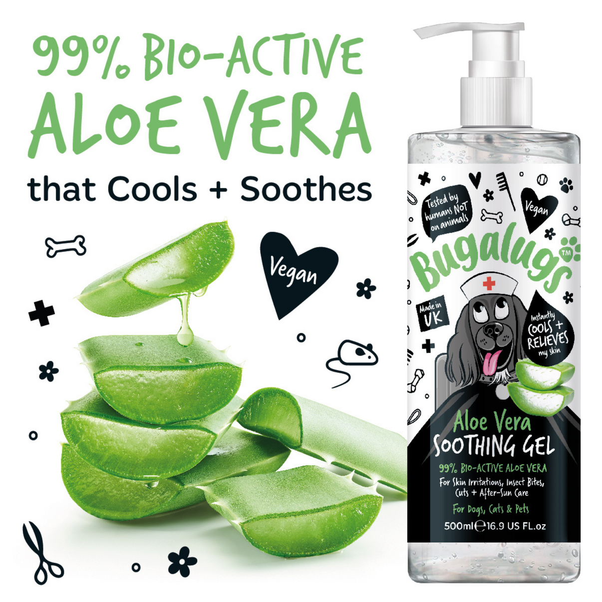 Bugalugs 500ml - Aloe Vera Soothing Gel for Pets  image 0
