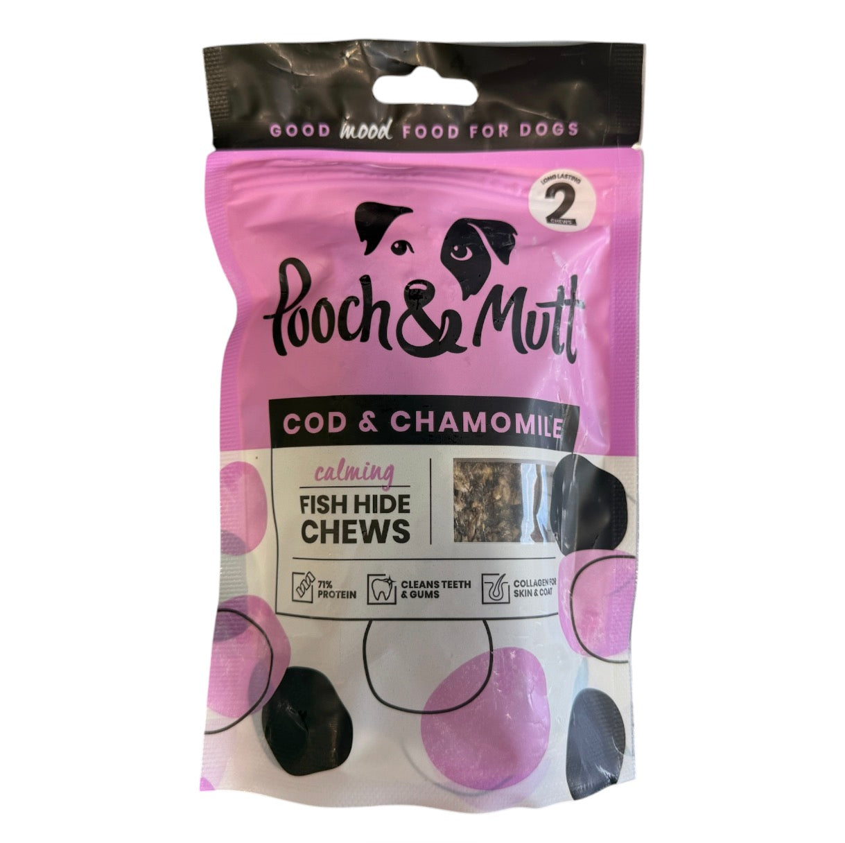 Pooch & Mutt Cod & Chamomile Calming Fish Hide Chews 90g