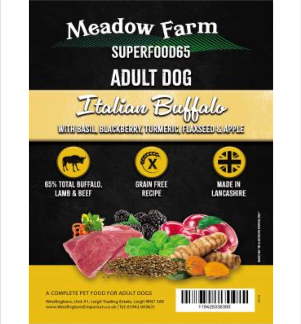 Meadow Farm - Italian Buffalo Super Blend Grain Free - Adult Working dog Food