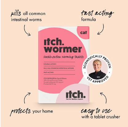 Itch Wormer Tablets for Cats
2 pack