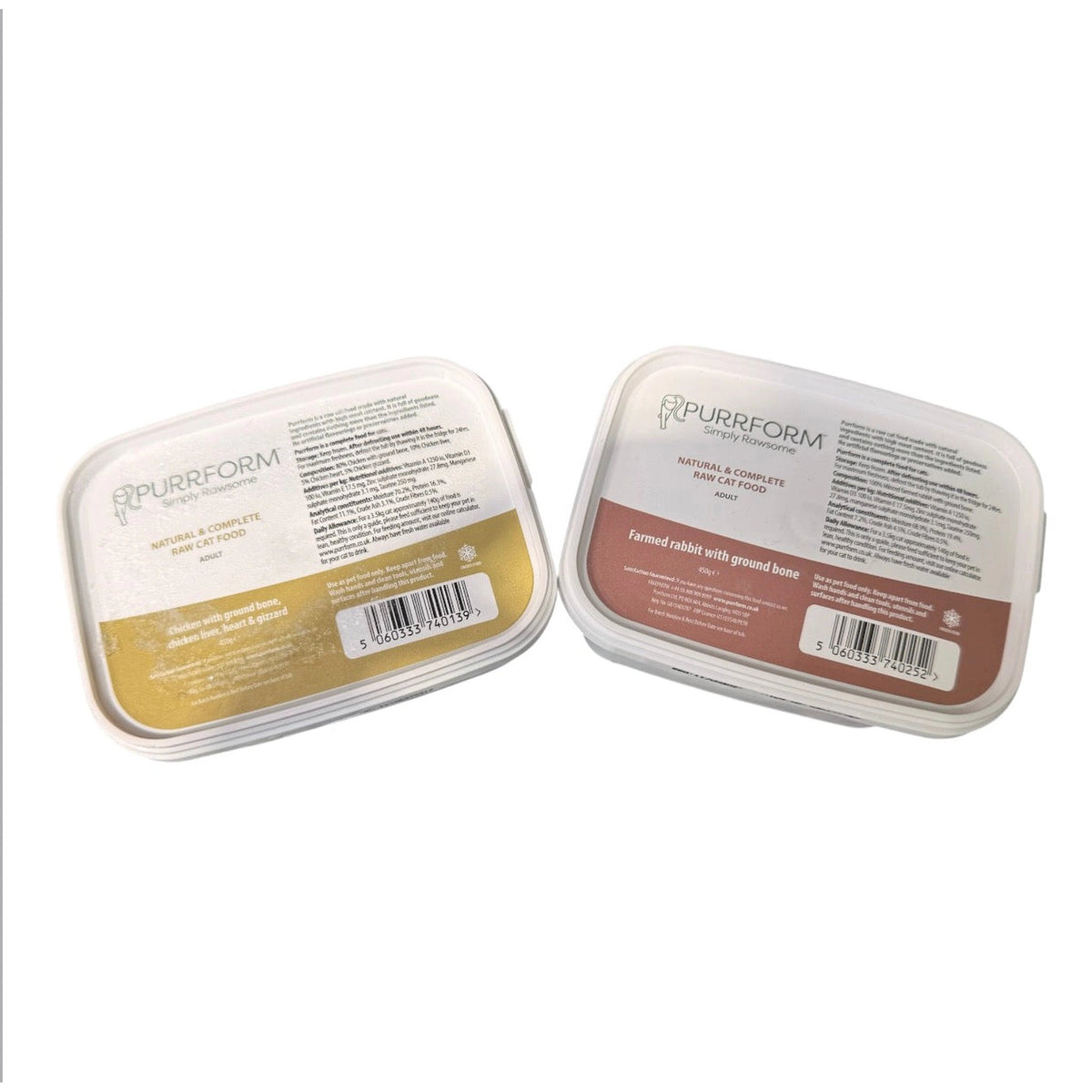 Purrform Raw Cat Food 450g Tubs | Complete Raw Cat Food – available from Woofingtons