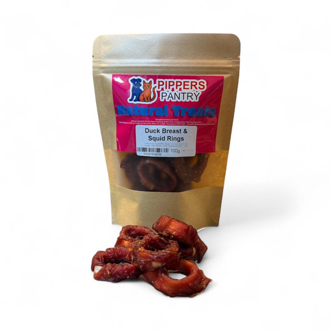 Pippers Pantry Duck Brest & Squid Rings 100g