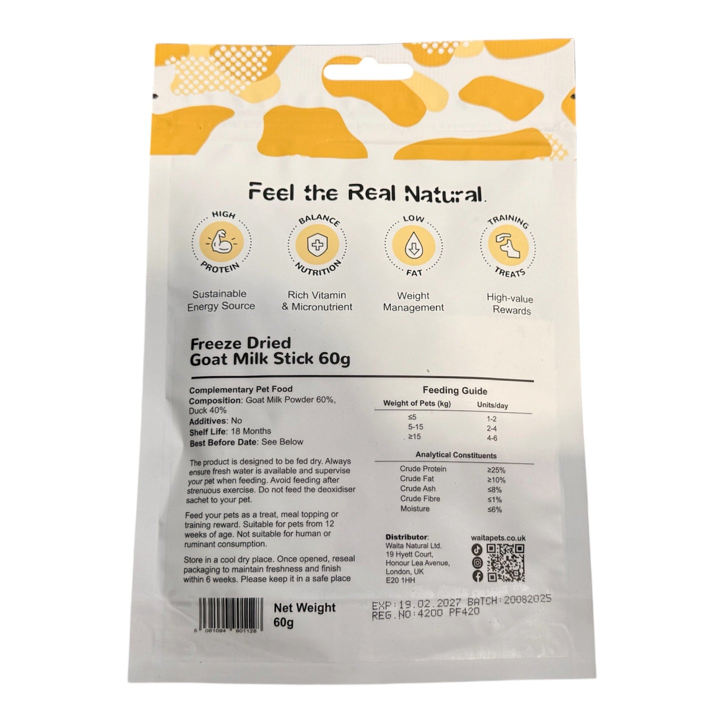Waita freeze dried - Goats Milk Sticks - dog and cat treat 60g