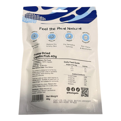 Waita freeze dried - Capelin Fish Fillet - dog and cat treat 40g