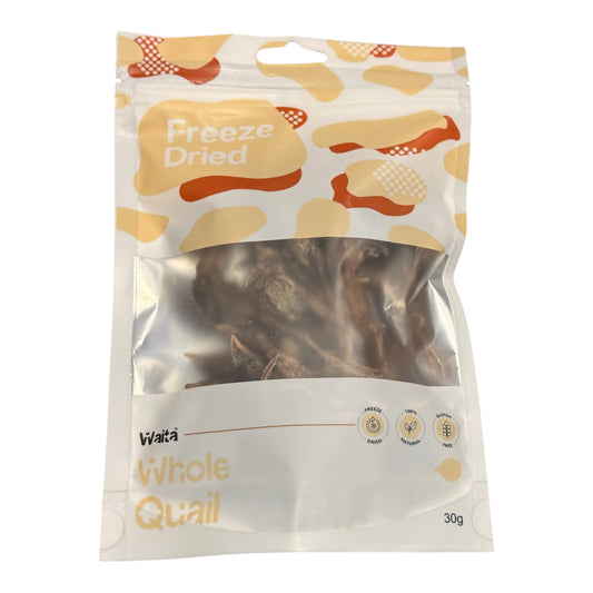 Waita freeze dried - Whole Quail - dog and cat treat 30g