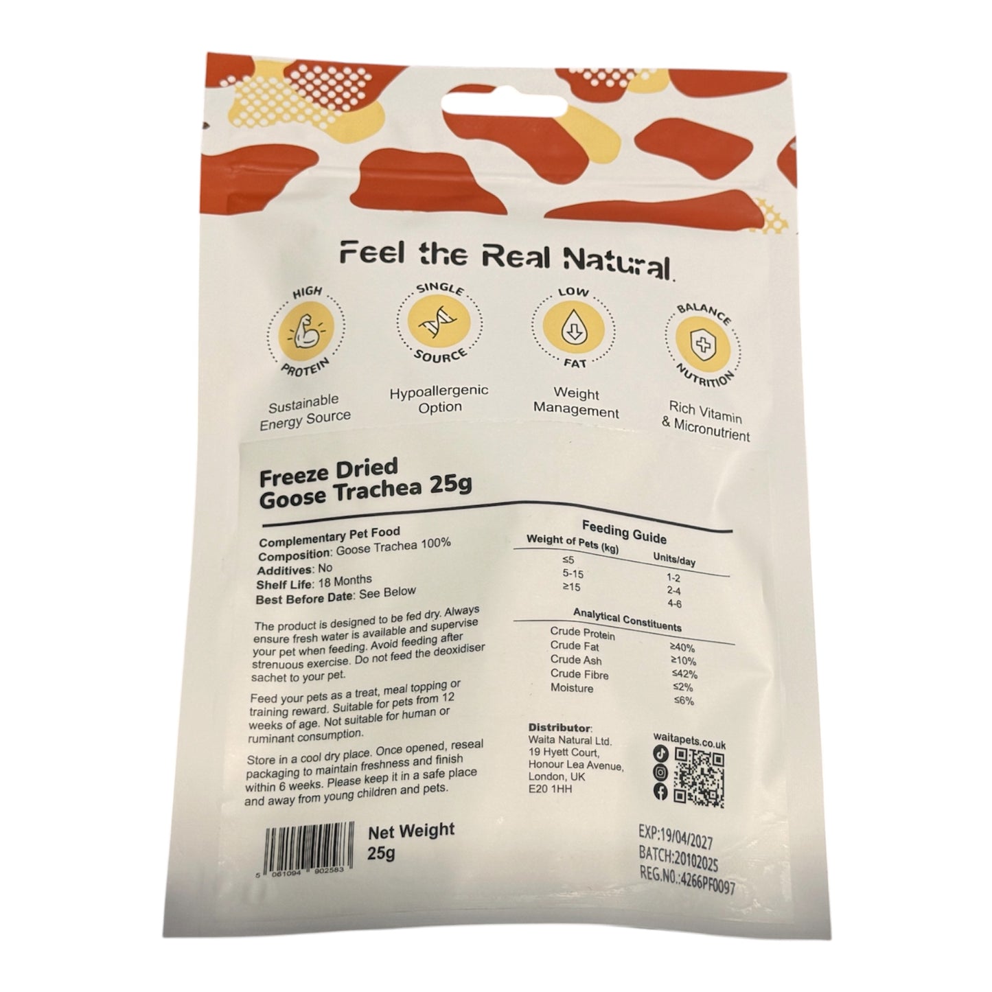 Waita freeze dried - Goose Trachea - dog and cat treat 25g