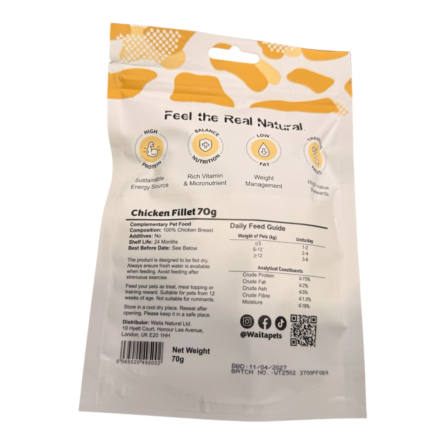 Waita dried - Chicken Fillet - dog and cat treat 70g