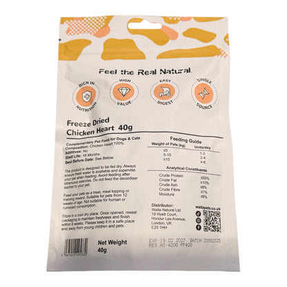 Waita freeze dried - Chicken Heart - dog and cat treat 40g