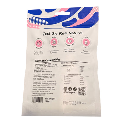 Waita dried - Salmon Cubes - dog and cat treat 100g