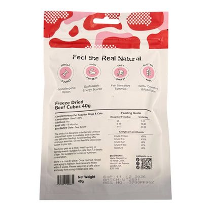Waita freeze dried - Beef Cubes - dog and cat treat 40g