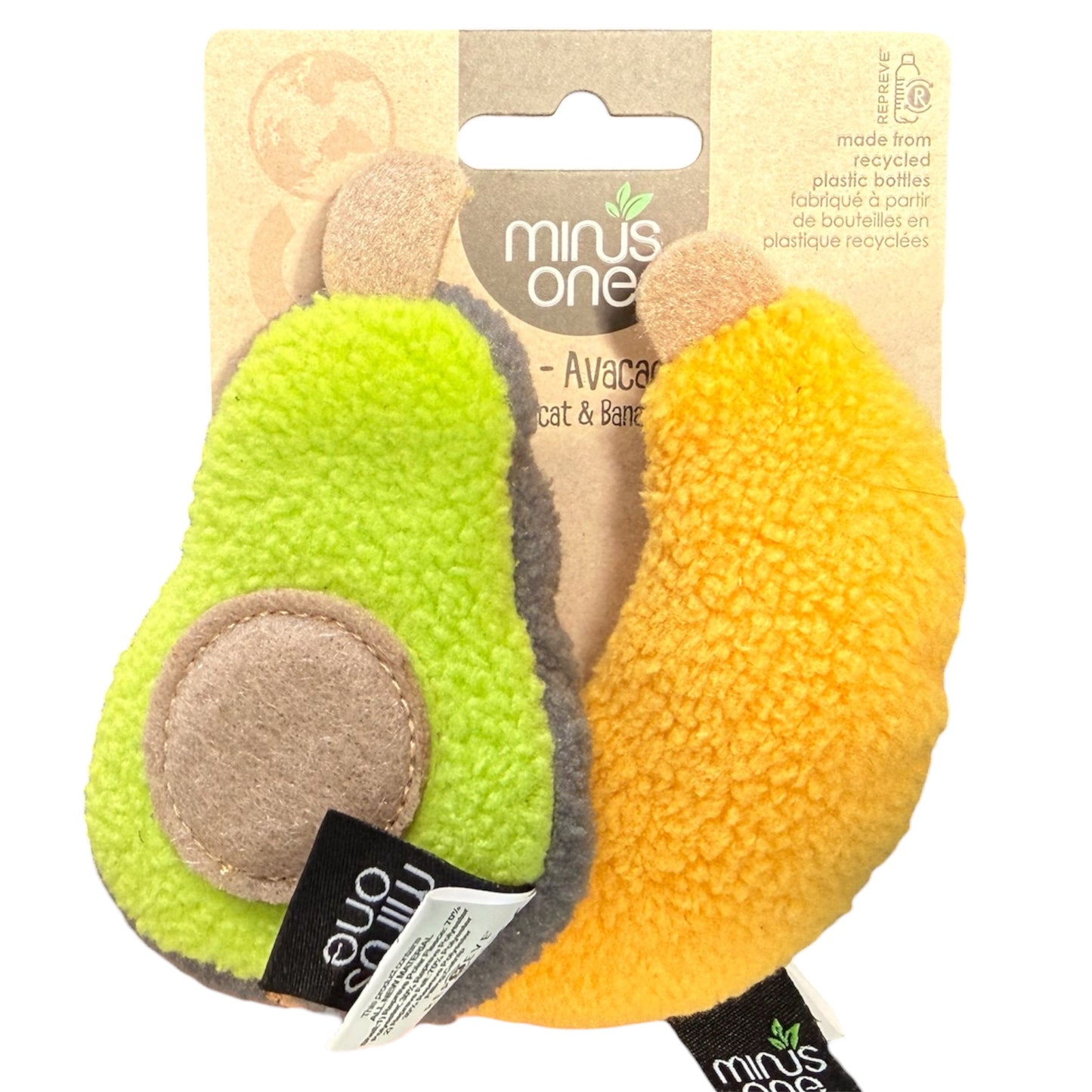 Minus One Avocado & Banana Cat Toy Set – Eco-Friendly Catnip Cat Toys