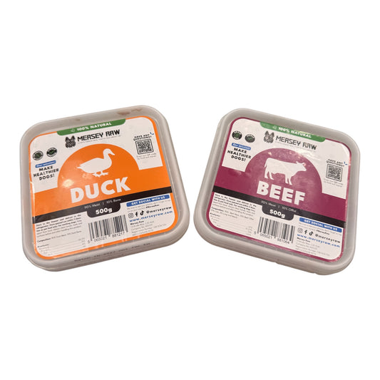 Mersey Raw 500g Raw Dog Food | 90/10 & 80/10/10