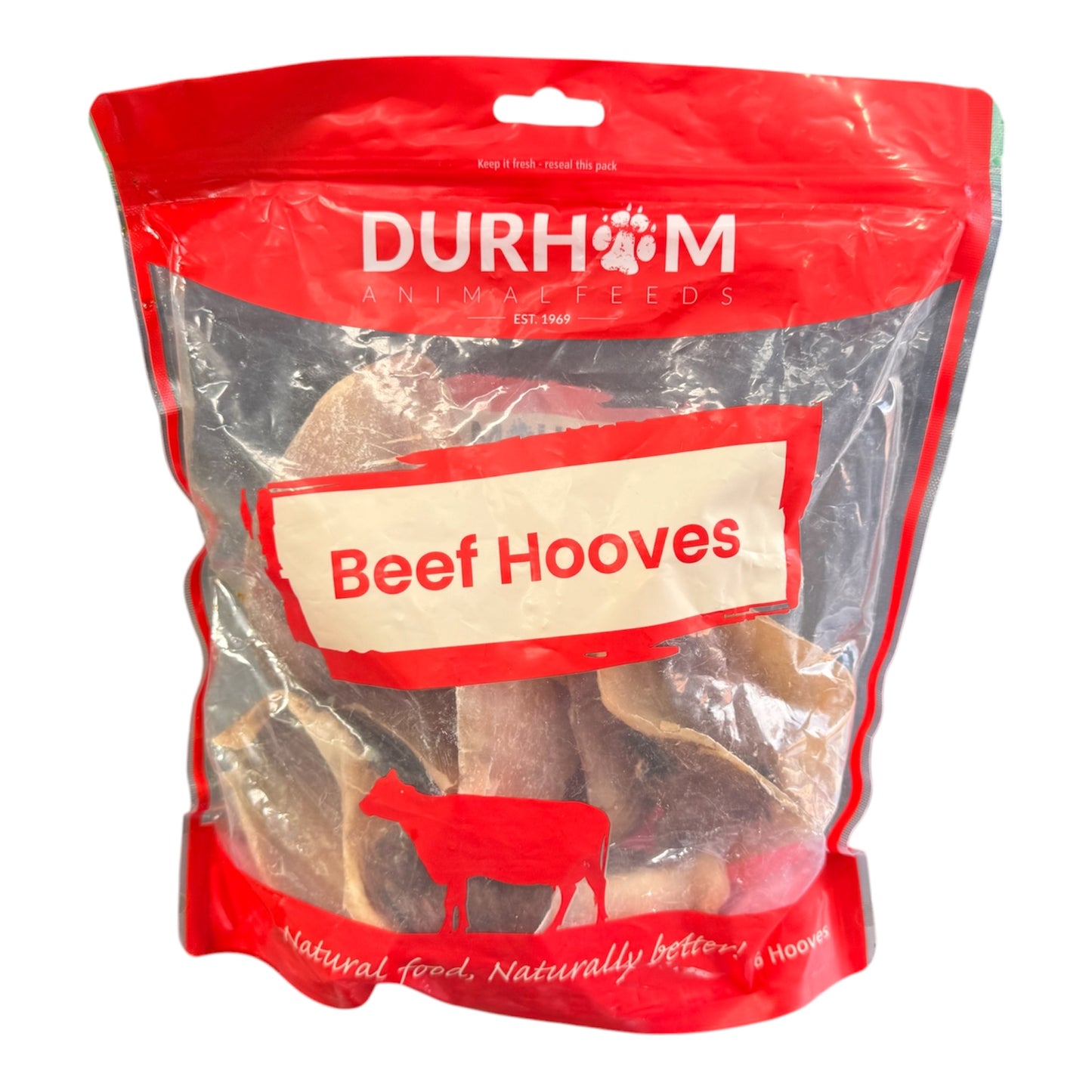 Durham Beef Hooves 6pk | Natural Long-Lasting Dog Chews