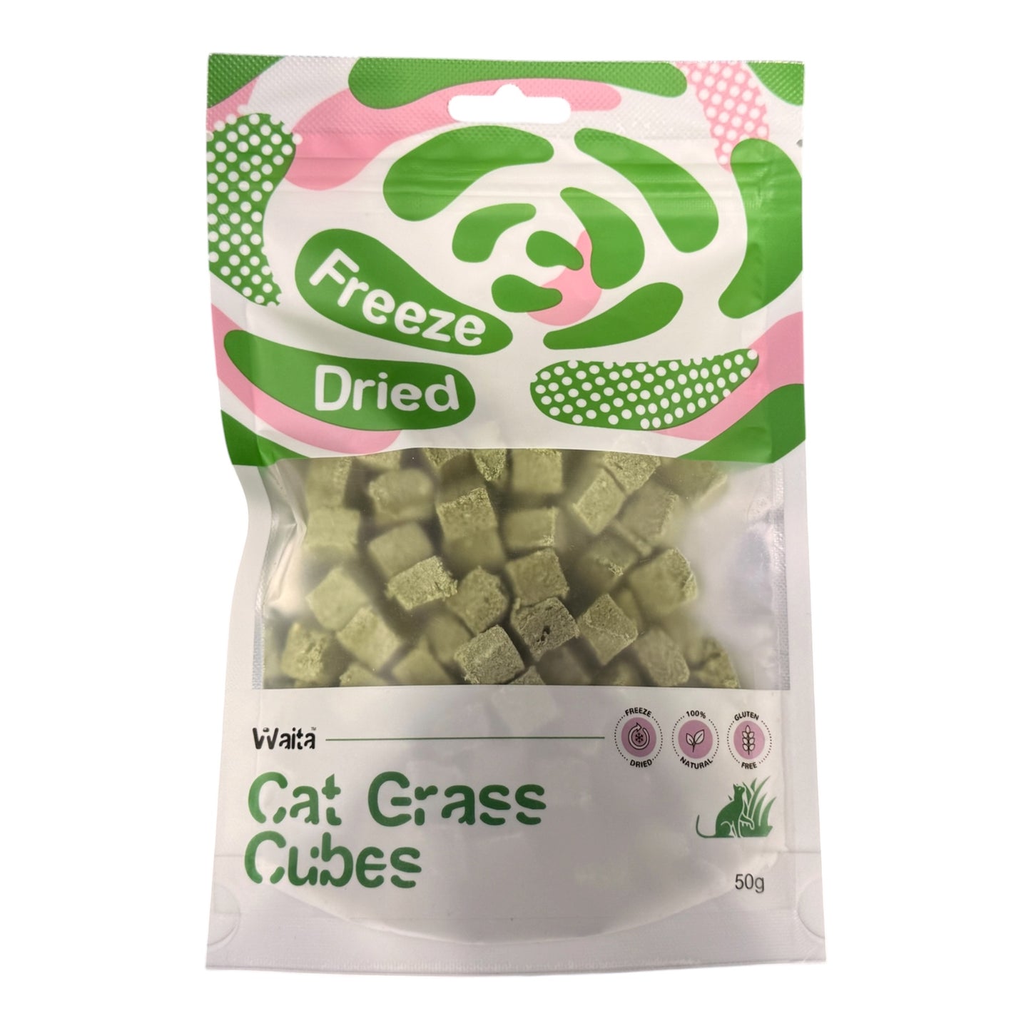 Waita Freeze Dried Cat Grass Cubes 50g | Cat Treats
