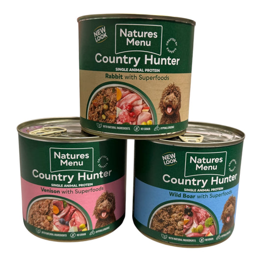 Natures Menu Country Hunter Cans 600g – available from Woofingtons