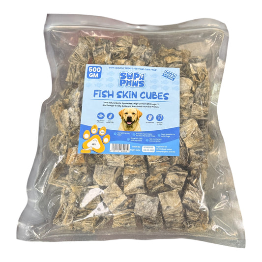 Supa Paws Fish Skin Cubes 500g