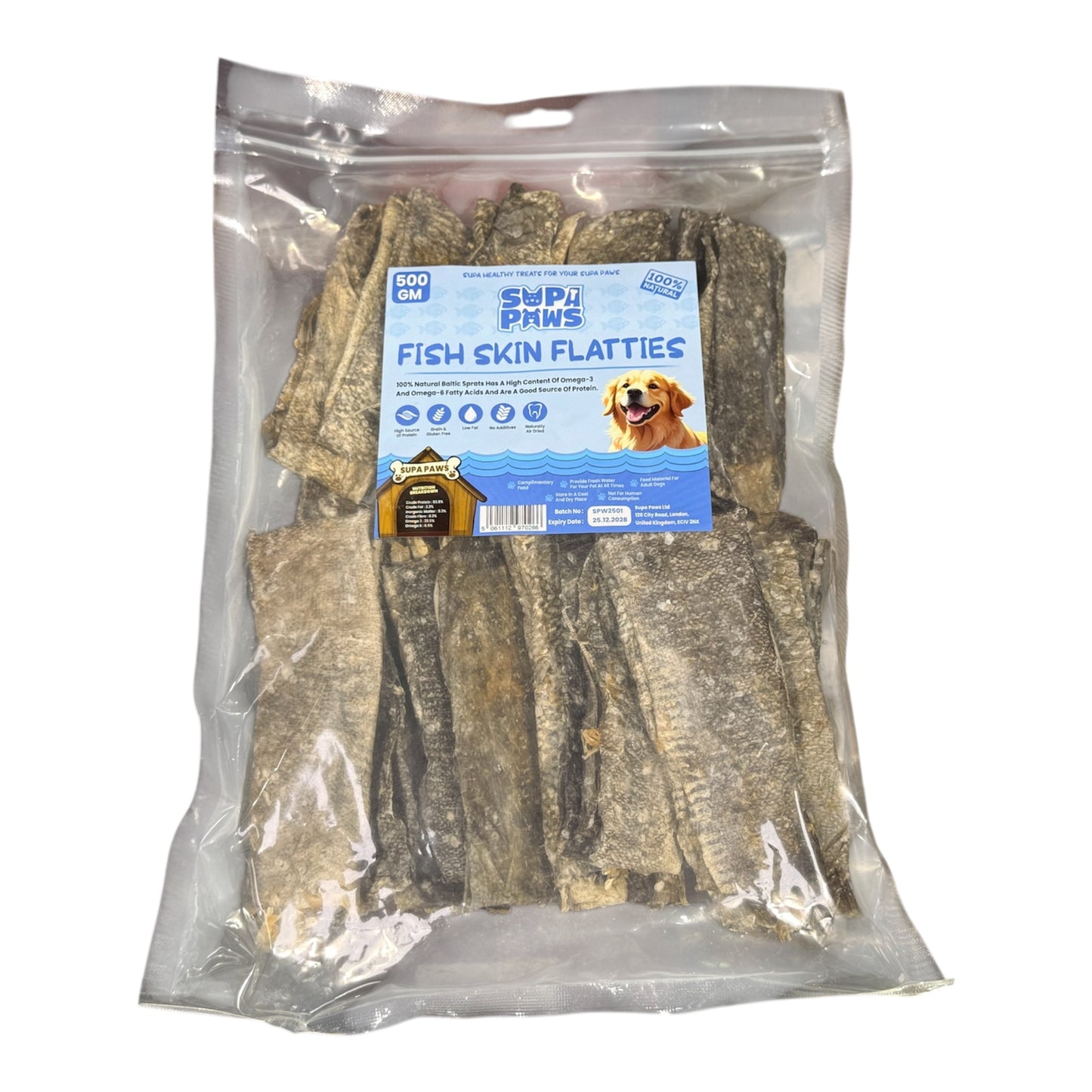 Supa Paws Fish Skin Flatties 500g