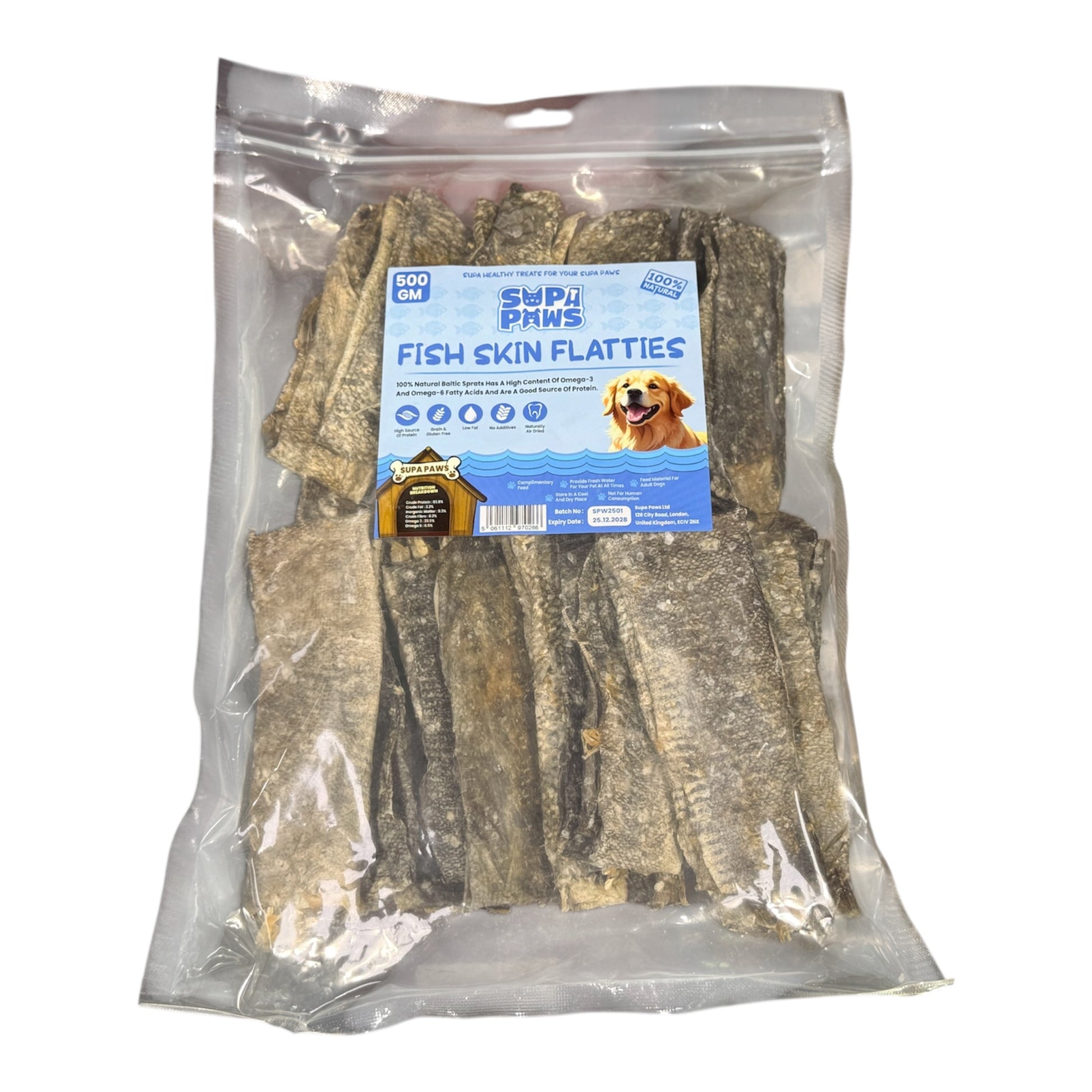 Supa Paws Fish Skin Flatties 500g