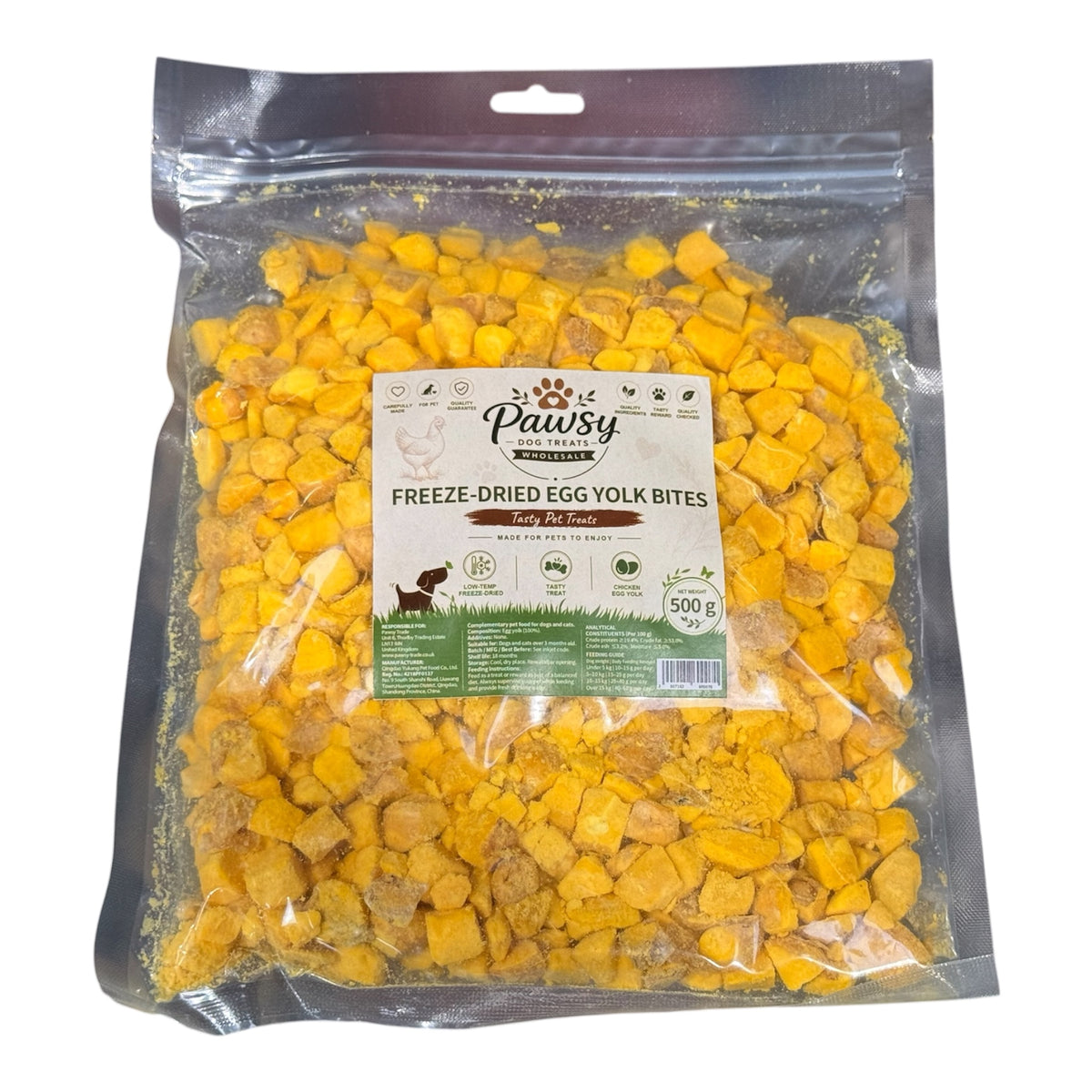 Pawsy Freeze-Dried Egg Yolk Bites 500g