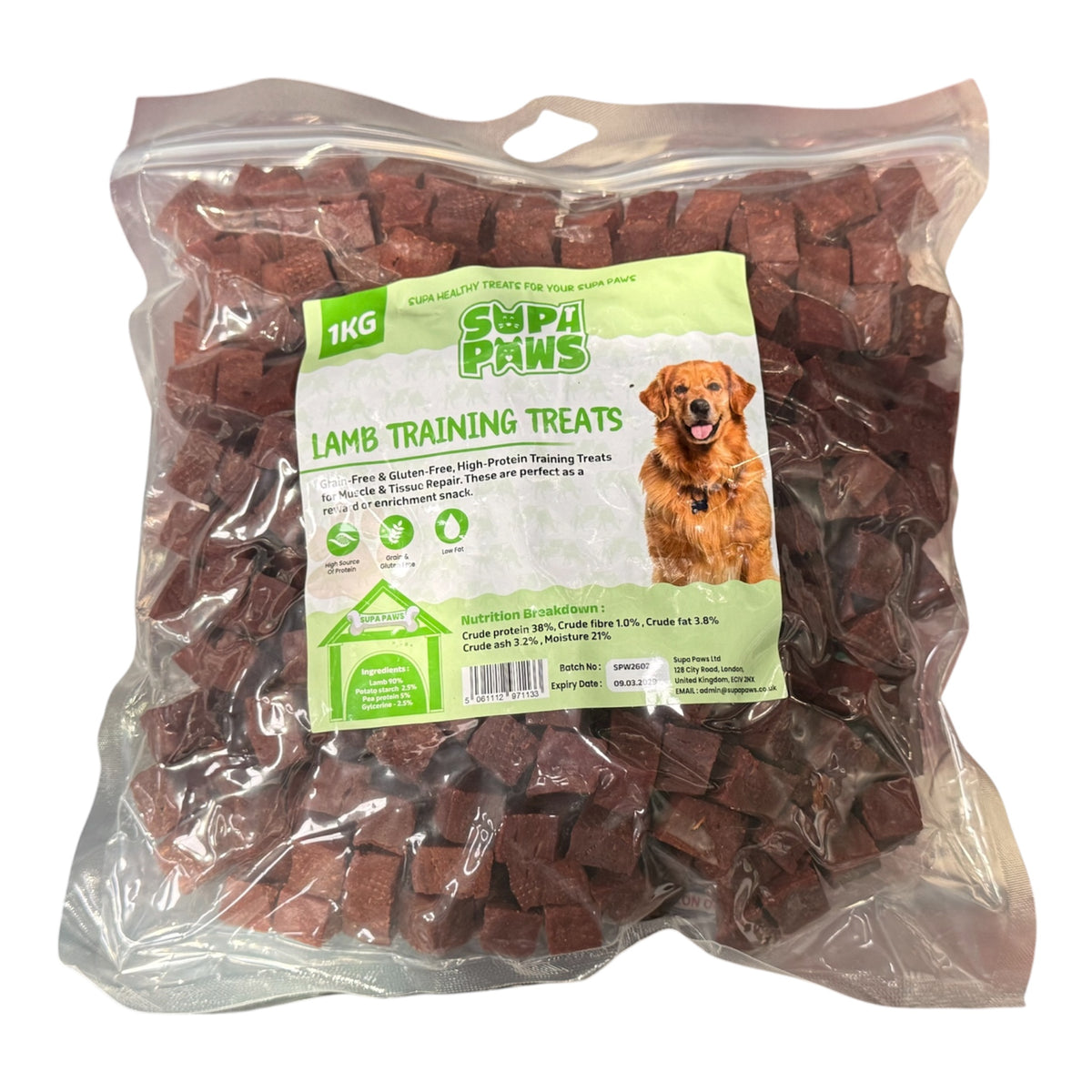 Supa Paws Lamb Training Treats 1kg