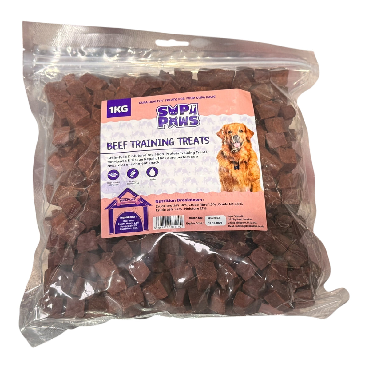 Supa Paws Beef Training Treats 1kg